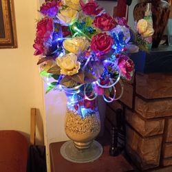 Large Lighted SILK FLOWER ARRANGEMENTS 