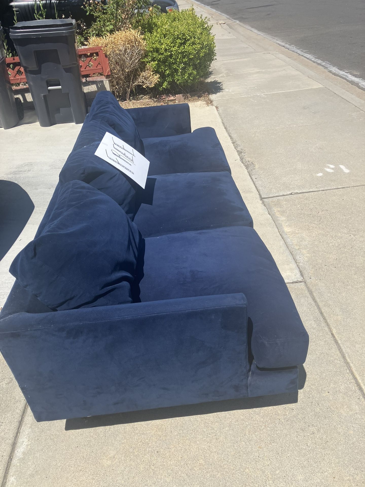 Free West Elm blue Fabric Couch