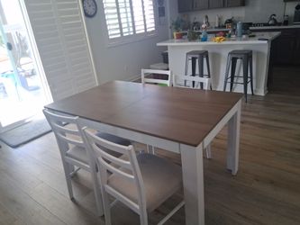 Table and four chairs