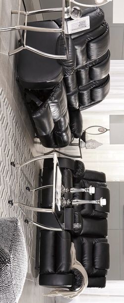 Vacherie Black Reclining Living Room Set -Sofa -Loveseat