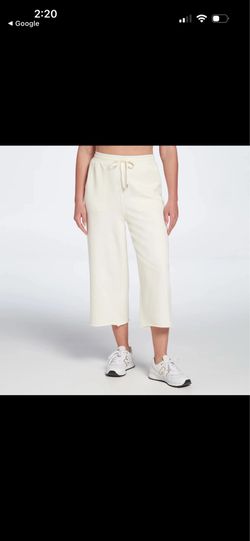CALIA - SIZE:  XL - White High-Rise Journey Wide Leg Crop Sweatpants - NEW!