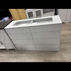 New white dresser with 8 drawers and LED light
