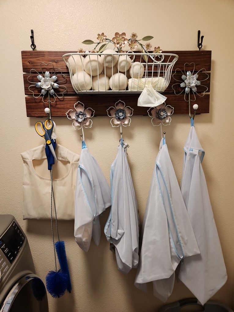 Hand Painted Laundry Room Wall Rack