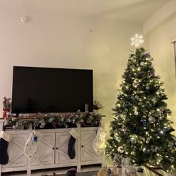 Needs To Go ASAP! Farmhouse White Media Center/TV Stand