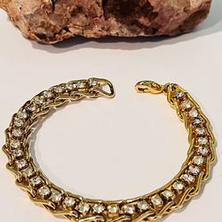 Vintage Gold Tone Tennis Bracelet