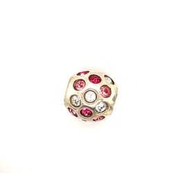 Chamilia Pink/White Cz Charm