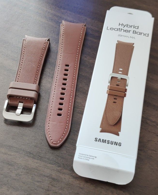 Samsung Galaxy Watch5 Hybrid Leather Band 20mm M/L Camel