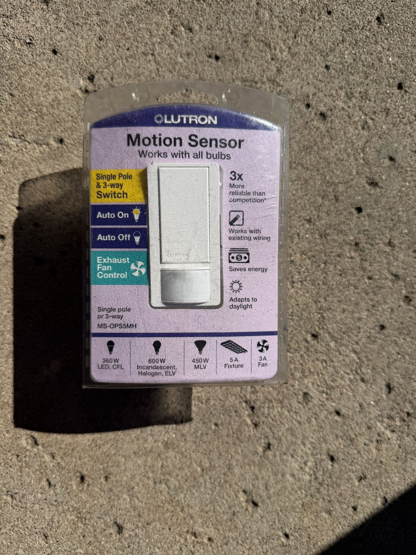 unopened motion sensor light switch