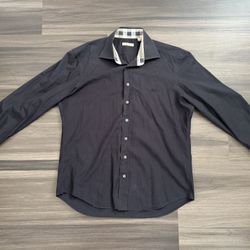 Burberry Brit Nova Plaid Print Cuff Button Up Slim Dress Shirt Men’s Large