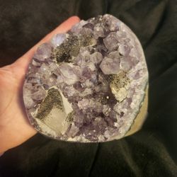 Amethyst Cluster With Black Tourmaline And Quartz