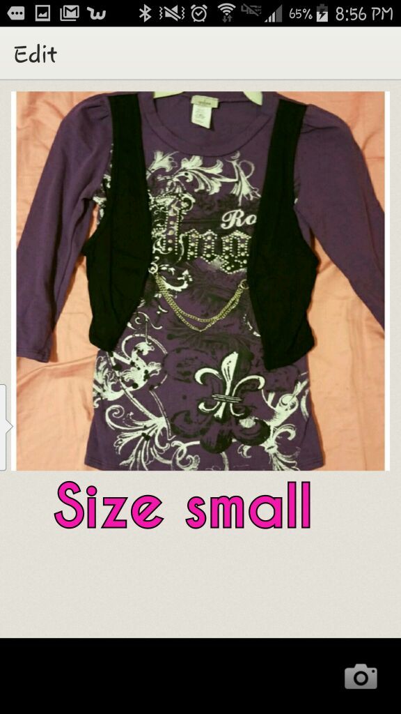 Girl blouse with attached black Vest.This Is Available In Sizes Small, Medium , Large
