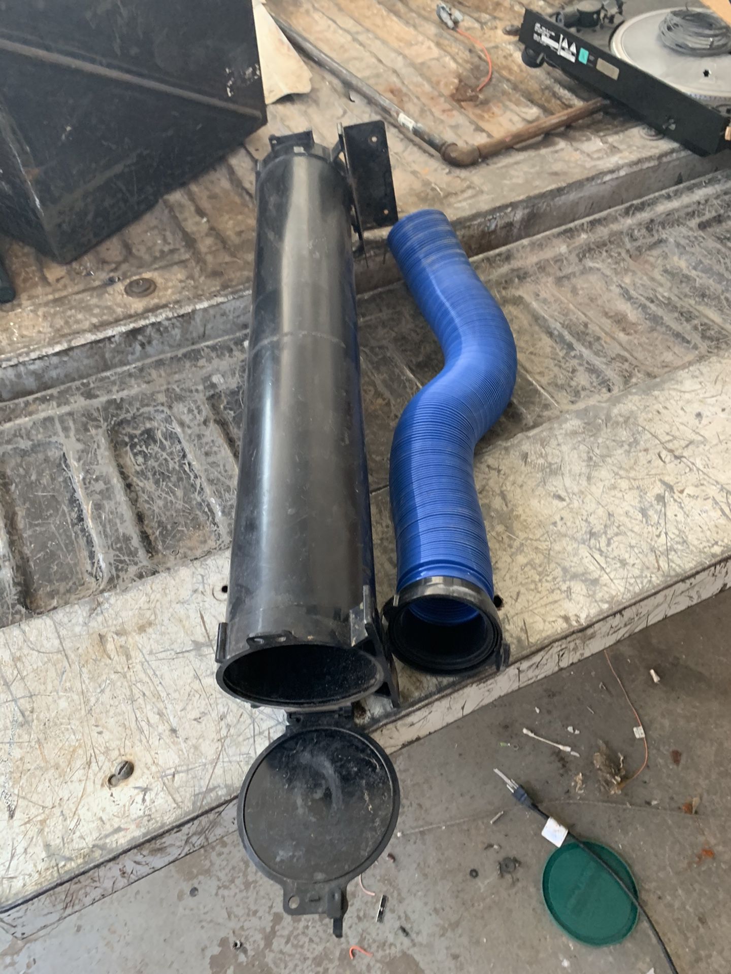 RV drain tube and holder