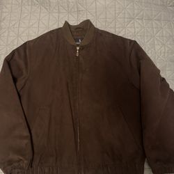 brown Drake worn bomber Jacket