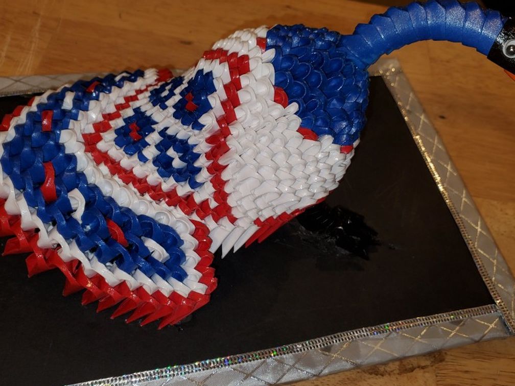 3d Origami PATRIOTIC PEACOCK