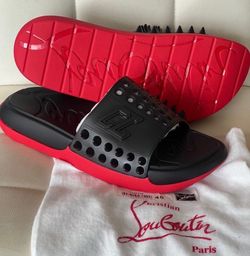 Red and black slippers