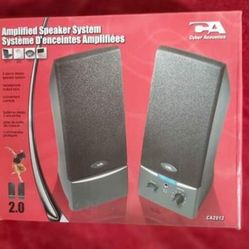AMPLIFIED SPEAKER systems. 
CA 2012 .
2 pieces  stereo. 
New OPEN box. 
Cash only.