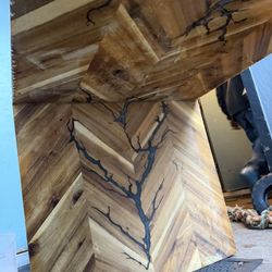 Custom Waterfall Lichtenberg Coffee Table 