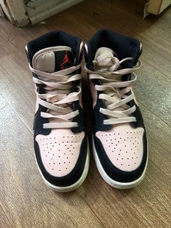 Air Jordan 1 Mid Pink Black Sneakers