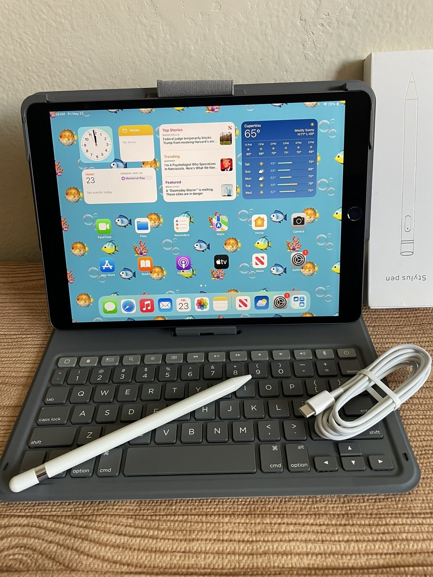 Apple iPad Air 3rd Generation (10.5” screen) 64GB With zagg Keyboard and Pencil
