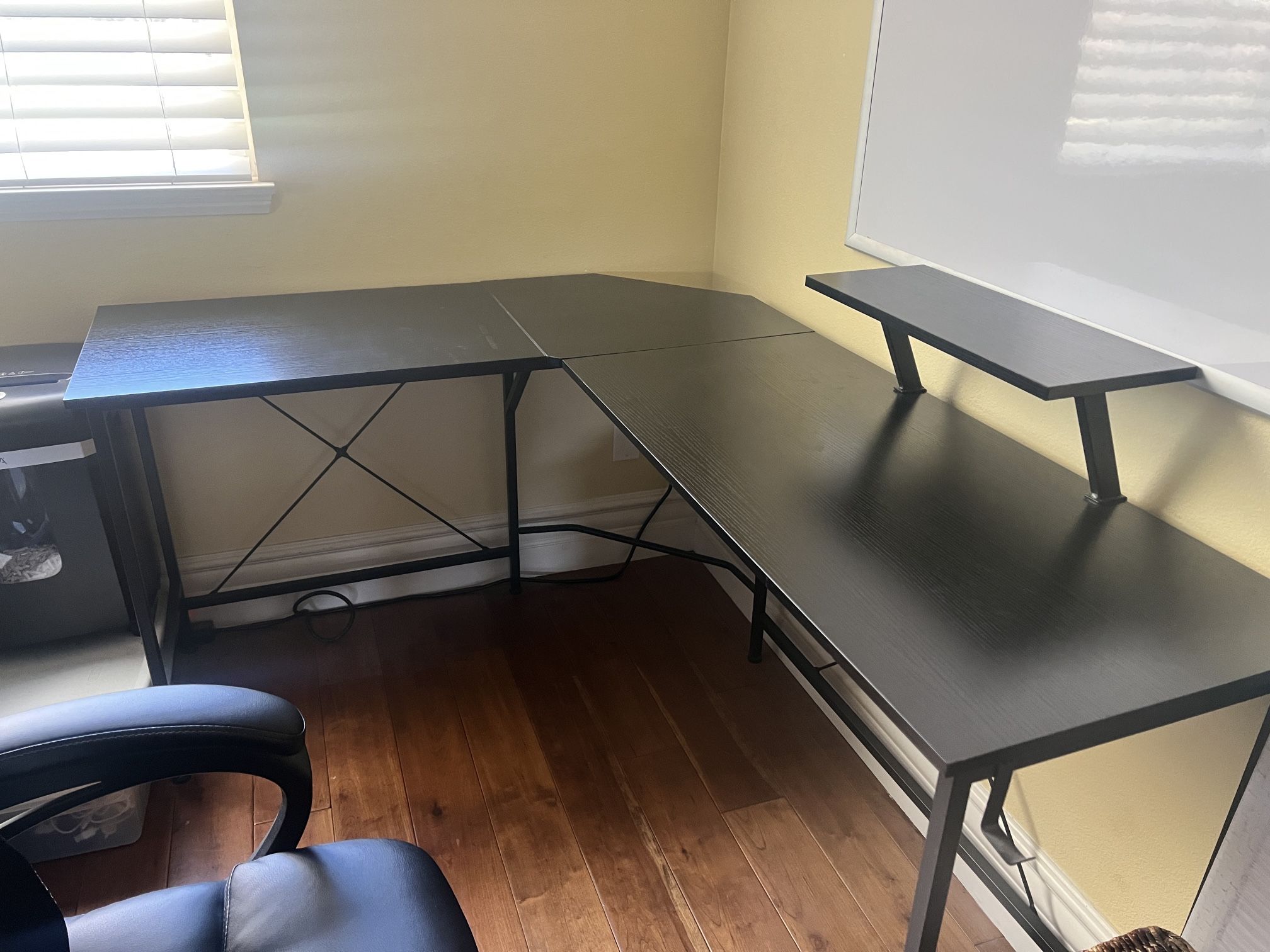 Black L-Shaped Desk
