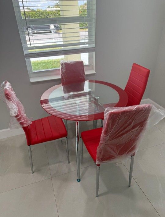 Dining Set (TABLE with 4 Chairs) ⚜️ Juego de Comedor (MESA con 4 Sillas) 🚚[Fast Delivery]💨