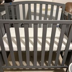 Gently Used Gray Mini Crib