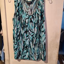 Turquoise And White Shirt