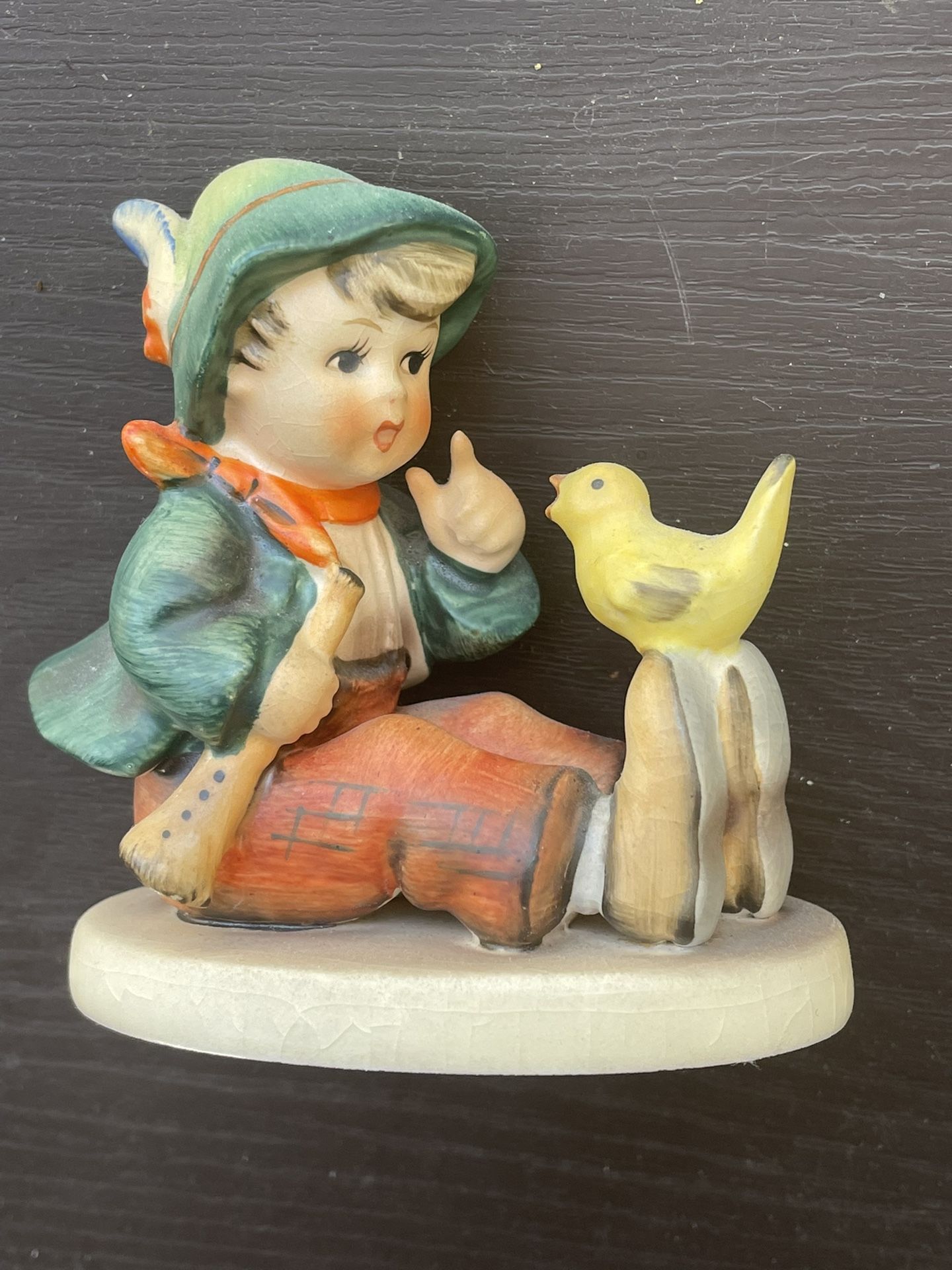 Very Rare Hummel Goebel Figurine #63 SINGING LESSON 3.25" Tall TMK2 Boy w/Bird
