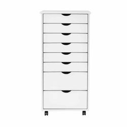 White 8-Drawer Rolling Storage Cart