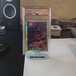 1994 CARNAGE MARVEL MASTERPIECES HOLOFOIL SILVER PSA 8