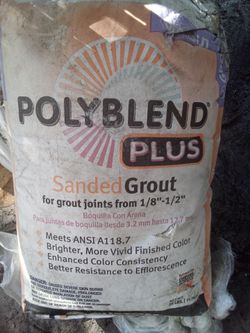 "25lb' POLYBLEND PLUS'BLEACHED WOOD SANDED GROUT (3 25 LB BAGS)
