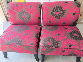 Pair of Floral Accent Chairs