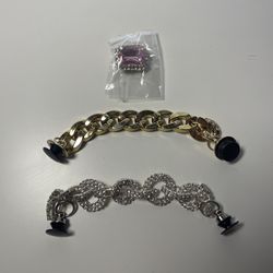 New Lot Of 3 Jewelry Crocs Hobbits For Girl Crocs Shoe Charms Shiny Croc Charms
