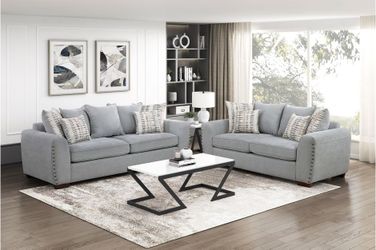 Sofa and Loveseat Grey Chenille fabric, New Especial price 