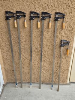6x Vintage Steel Bar Clamps