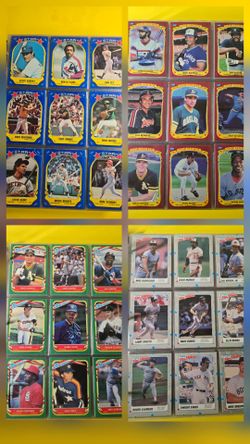 1981, 1986, 1987, 1988 fleer star sticker baseball card sets