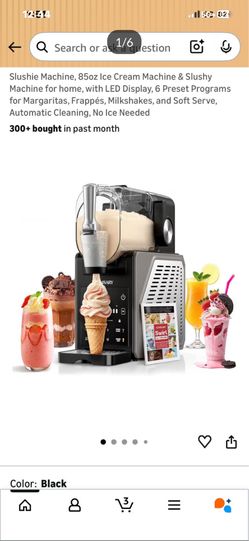 Slushie Machine, 85oz Ice Cream Machine & Slushy Machine for home, with LED Display, 6 Preset Programs for Margaritas, Frappés, Milkshakes, and Soft S