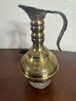 Vintage Ornate Brass Pitcher