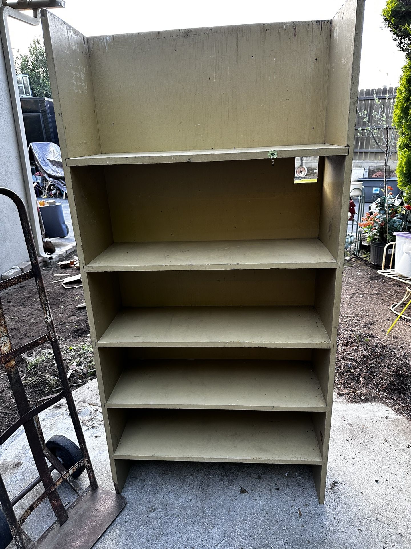 Vintage Wood Shelf In Yellow Color - Very Sturdy 