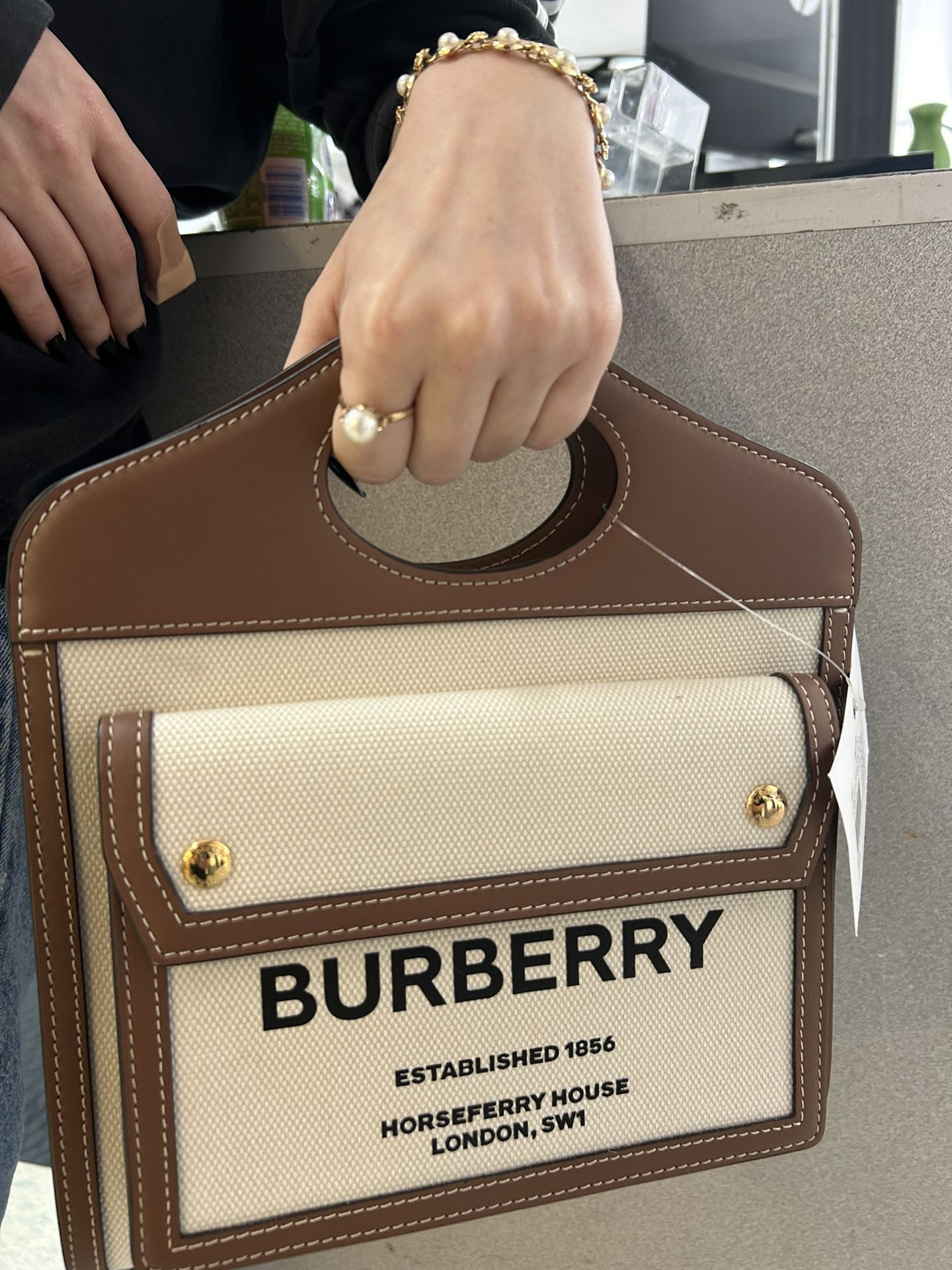 Burberry Purse and Pearls