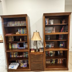 Thomasville Solid Wood Bookcases + Center Cabinet — Traditional