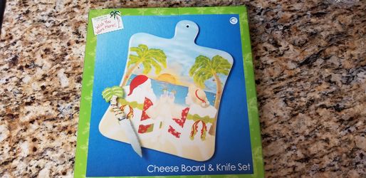 Christmas santa cheese board and knife set
