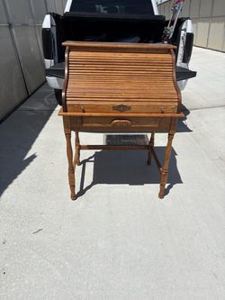 Solid Oak Secretary, roll up desk