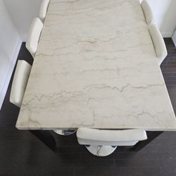 White Marble Dining Table With Chairs