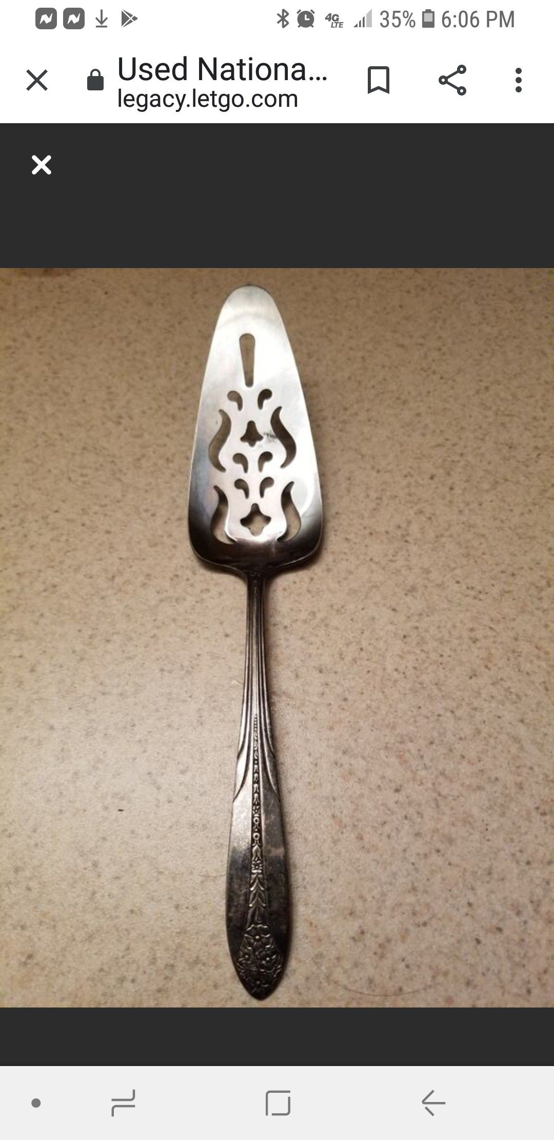 National Silver Co. "Princess Royal" Pie/Cake Server 1930