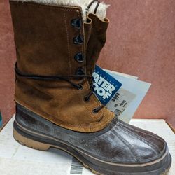 Vintage Kaufman Sorels Crusader Men's Boots - Brown - Size 8 - Used Good Condition 