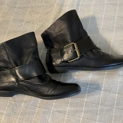 Nine West Black Leather Ankle Boots