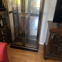 Drexel ?.  Wood Glass Display 