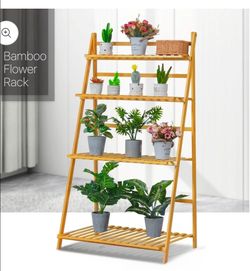 Flower Rack 4 tier Brown Varnish finish