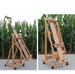 Wooden Oil Painting, Multi-Function Painting Frame Real Estate Display Stand Solid Wood Lifting Flat Folding Professional Large, Multifunctional Displ